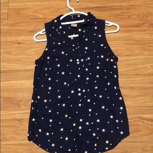 🔹Navy Blue and White Stars Tank Top🔹